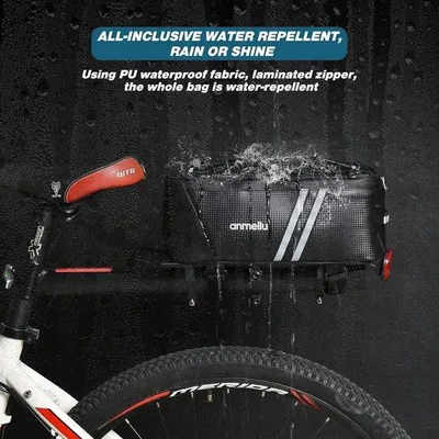 Produktbild von Wasserdichter 8L Fahrradkoffer Schwarz Reflektierend