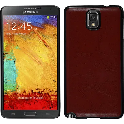 Produktbild von PhoneNatic Case kompatibel mit Samsung Galaxy Note 3 - Hülle braun Lederoptik Hard-case + 2 Schutzfolien