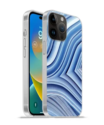 Produktbild von MuchoWow® Handyhülle Schutzhülle Hülle für Apple iPhone 14 Pro - Softcase Natursteine - Muster - Blau Silikon Softcase Handy Hülle - Umschlag
