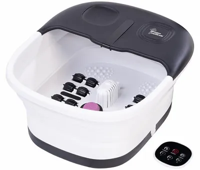 Image de Bain de pieds pliable chauffant et massant avec bulles