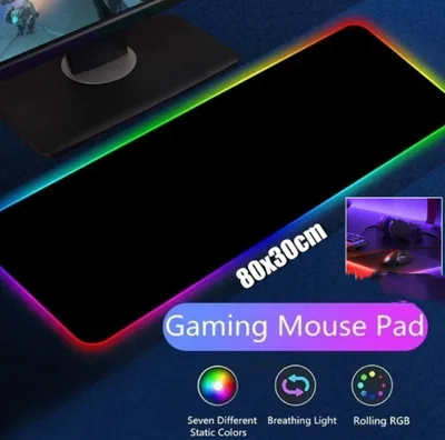 Produktbild von RGB Gaming Mauspad XXL LED Mousepad Großes 800 x 300 x 4 mm 10 Beleuchtungsmodi Maus Mat Beleuchtung Tastatur Unterlage Extra USB Eingang für Maus, Tastatur oder Handy