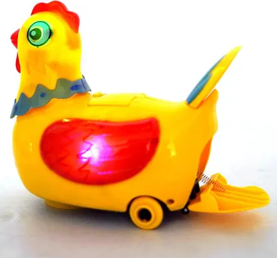 Immagine prodotto di Gallina elettrica che depone uova, giocattoli per bambini che vanno a spasso con luci colorate e giocattoli musicali interattivi