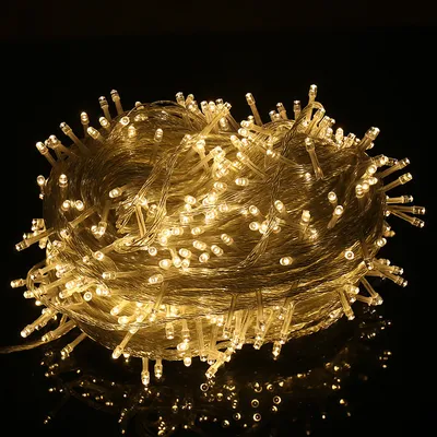 Imagen del producto de Jopassy, guirnalda de luces LED de 100 metros con 500 luces, luz blanca cálida, 8 modos de iluminación, ideal para fiestas, jardines, interiores y exteriores, decoración, iluminación navideña, IP44
