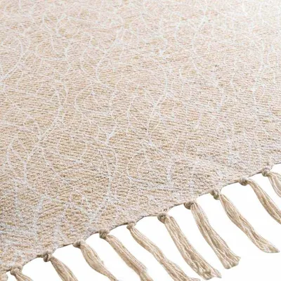 Image de Teppich 120 cm x 170 cm Feuilles blanches