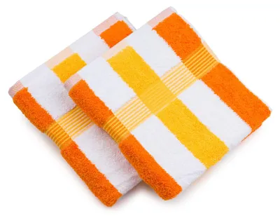 Productafbeelding van Gözze - Handdoeken set "New York", 2 stuks, zachte en absorberende handdoeken, 100% katoen, 50 x 100 cm - Oranje/Wit/Geel