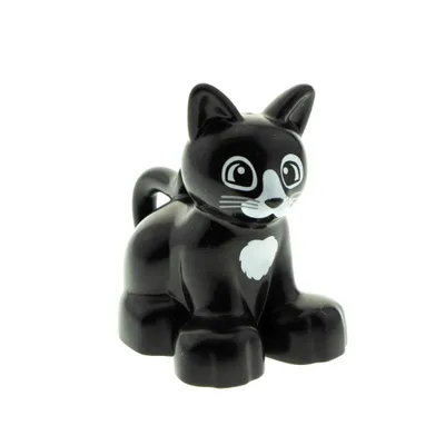 Produktbild von 1x Lego Duplo Tier Katze schwarz sitzend Kater 10870 45029 6172422 17865pb02