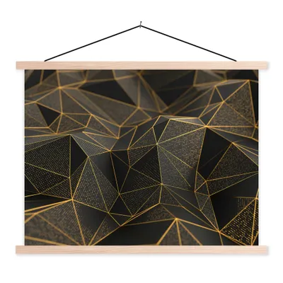 Produktbild von MuchoWow® Textilposter Abstrakt - Gold - 3D - Luxus - Kunst 60x45 cm mit holzfarbenen Rahmen - Bild