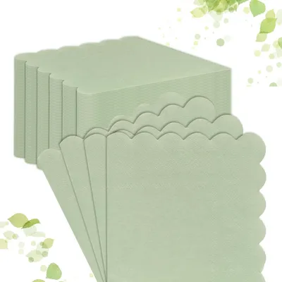 Produktbild von Servietten Grün Servietten Salbeigrün Servietten Hochzeit Servietten Eukalyptus Grün 120 Stück Cocktailservietten für Hochzeit Abendessen Geburtstag Brautjubiläum Party (Gewellt)