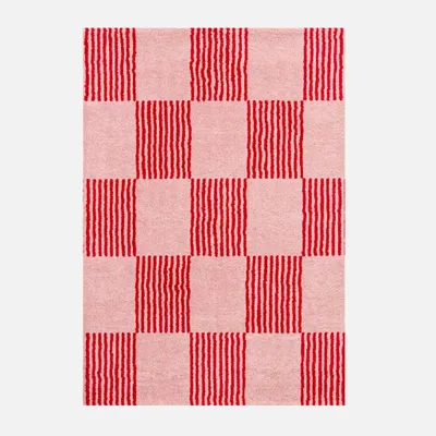 Produktbild von sweeek - Indoor-Teppich rot und rosa kariert