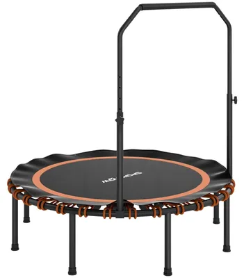 Zdjęcie produktu dla Trampolina fitness z regulowanym uchwytem, do użytku wewnątrz/na zewnątrz, stal/tworzywo sztuczne, pomarańczowa