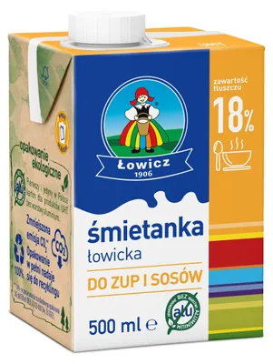 Zdjęcie produktu dla Śmietanka UHT 18% 500ml Łowicz