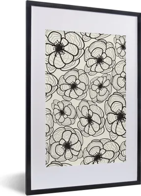 Produktbild von MuchoWow® MuchoWow® Gerahmtes Poster Natur - Blumen - Muster 40x60 cm - Poster mit zchwarzem Bilderrahmen - Poster in Rahmen
