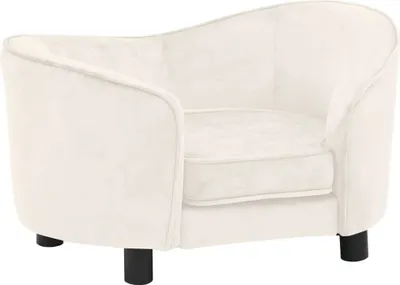 Zdjęcie produktu dla vidaXL Sofa dla psa kremowa 69x49x40 cm pluszowa
