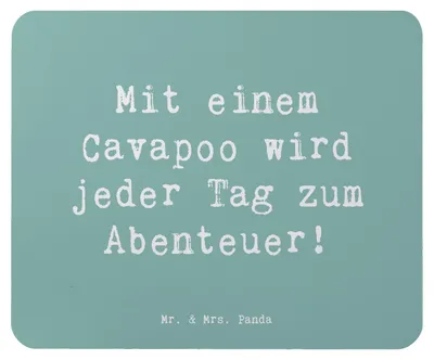 Produktbild von Mr. & Mrs. Panda Mauspad Spruch Cavapoo Abenteuer - Meeresbrise - Geschenk, pc mausunterlage, intelligente Hunde, Verspieltheit, Mouse Pad, Mousepad, Freude, verspielte