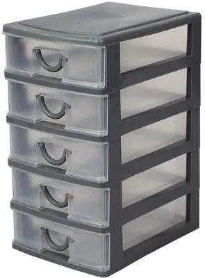 Immagine prodotto di Organizer per cassetti in plastica a 5 scomparti, grigio, per la casa