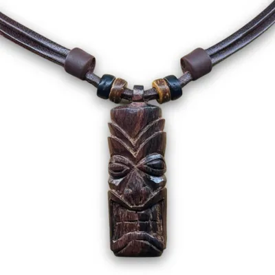 Produktbild von HANA LIMA | Surferkette Tiki Leder Kette Halskette Herren Damen Schmuck