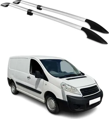 Image de Barres de toit longitudinales pour Fiat Scudo 2006-2016 L1 Alu Gris