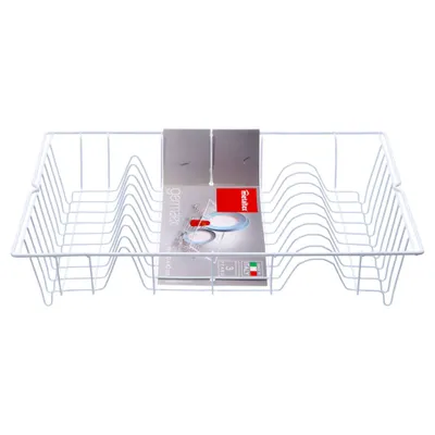 Imagen del producto de METALTEX 320145014: Cesta de desagüe Germatex, 48 x 30 cm, plastificada, blanca / Cesta para vajilla / Escurridor