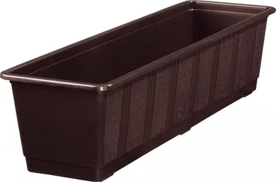 Produktbild von Geli Balkonkasten STANDARD Braun mit Holzstruktur 50 cm - Kunststoff