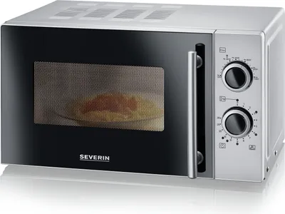 Produktbild von SEVERIN MW 9299 Mikrowelle 20L 700W stufenlos Silber-Schwarz