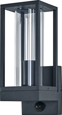 Produktbild von OSRAM Endura Classic LED Wandleuchte Frame, E27 Fassung, PIR Sensor, IP44, Aluminium dunkelgrau, Glas