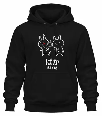 Imagen del producto de "¡Idiota!" Sudadera con capucha uni, estilo "kawaii", con estampado de anime, diseño "chibi", color negro, talla L