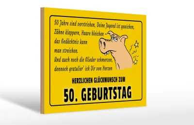 Produktbild von Holzschild Spruch 30x20cm Glückwunsch zum 50.Geburtstag