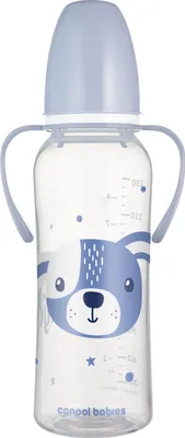 Image de biberon 250 ml avec poignées, chien bleu, 12 mois et +