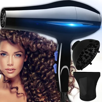 Produktbild von Haartrockner Ionen Fön mit Stylingdüsen und Diffusorr Föhn für Familie Windgeschwindigkeiten Haarstyling Temperaturstufen Kaltluft Modus Retoo