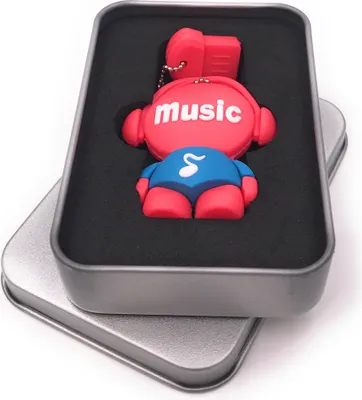 Produktbild von Onwomania Music Man Musik Rot USB Stick in Alu Geschenkbox 8 GB USB 2.0