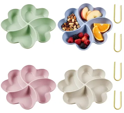 Snackteller mit 4 Fächern, 4er-Set, PP-Kunststoff, 23 cm