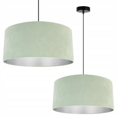 Image de Suspension, lustre, chrome, abat-jour en velours