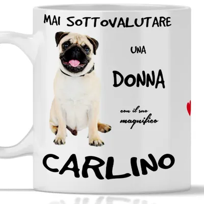 Mops-Tasse aus Keramik, 350 ml, spülmaschinen- & mikrowellengeeignet