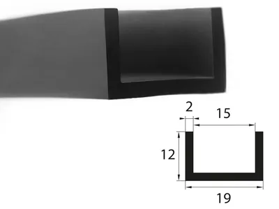 Produktbild von V23 Fassungsprofil Fassungsbereich 15 mm Kantenschutz EPDM Gummiprofil Gummidichtung
