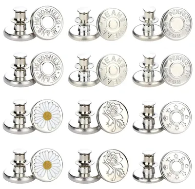 Produktbild von Hosenknöpfe zum Stecken - Abnehmbare Metallknöpfe für die Taille - 24 Stück - 17 mm