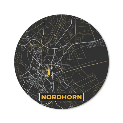 Produktbild von MuchoWow® Mauspad Mousepad Nordhorn - Gold - Stadtplan - Karte - Deutschland 50x50 cm - Mousepads - Maus Mat - Pad - Mausunterlage - Vinyl