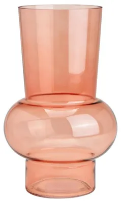 Immagine prodotto di Grazioso vaso di fiori moderno in vetro rosa Ø 16x26 cm