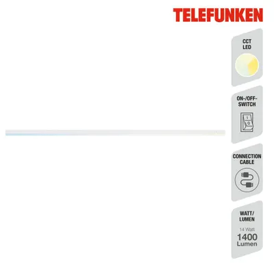 Obrázek produktu pro LED světlo pod skříňku CCT 14 W bílý plast 118,5 x 2 x 3 cm Telefunken