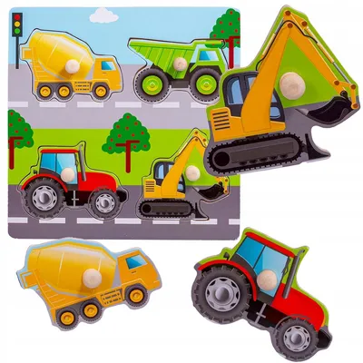 Produktbild von Smily Play Holzpuzzle mit Griffen Fahrzeuge