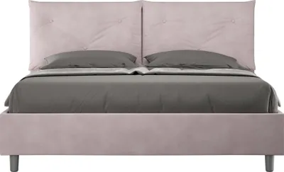 Produktbild von ITYHOME - Gepolstertes Bett mit Bettkasten 160x210 mit Mikrofaserbezug Fliederfarbe Appia