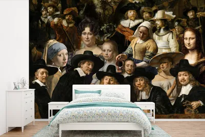 Produktbild von MuchoWow® Fototapete für Wohnzimmer oder Schlafzimmer Wandtapete Vinyl Motivtapete Alte Meister - Gemälde - Collage - 390x260 cm - Papiertapete