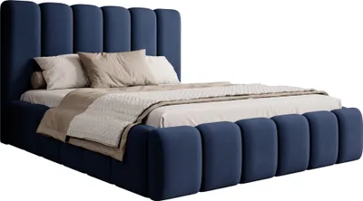 Produktbild von FEDVE Polsterbett Doppelbett Ardal Bett Bettkasten 160x200 cm Dunkelblau (Magic Velvet 2216) Mit Matratze