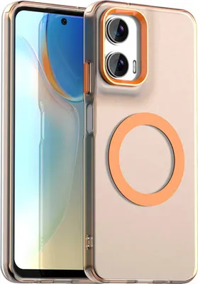Obrázek produktu pro Pouzdro pro Motorola Moto G35, kompatibilní s MagSafe, tenké poloprůhledné matné nárazuvzdorné pouzdro na telefon Pomerančový