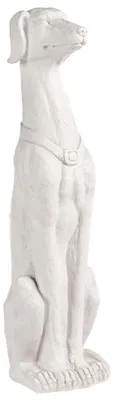 Obrázek produktu pro BELIANI Dekorativní zahradní socha figurka psa chrta bílý oxid hořečnatý 21 x 19 x 83 cm venkovní dekorace obývací pokoj