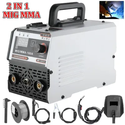 Produktbild von 2-in-1 Schweißgerät - MIG/MMA IGBT DC Inverter - Automatischer Drahtvorschub - Mit Gas/Ohne Gas (Fülldraht) - E-Hand/ARC Schweißen - EU-Stecker