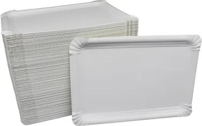 Produktbild von BAMI Pappteller | Einwegteller | eckig, weiß, 18x26cm | 1000 Stück
