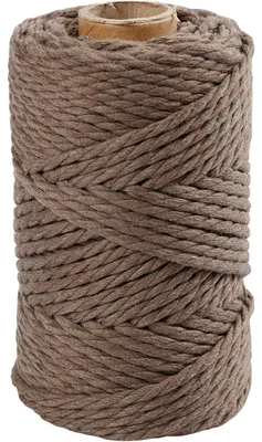 Produktbild von Makramée-Kordel, L 55 M, D 4 mm, Hellbraun, 330 g/ 1 Rolle [HOB-414751]