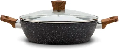 Obrázok produktu pre NAVA panvica / panvica s pokrievkou NATURE s granitovým povrchom na vyprážanie a dusenie jedál 28 cm 4,2 l pre plynové varné dosky indukcia