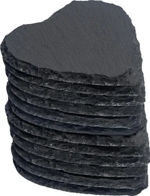Produktbild von Argon Ta Herz-Schieferuntersetzer – 10 cm – 12 Stück
