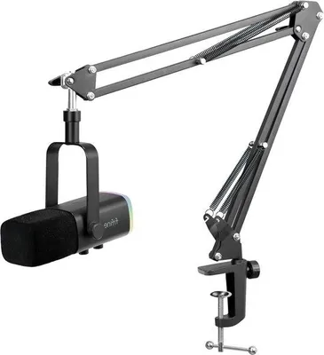 Immagine prodotto di Microfono dinamico con braccio per podcast e gaming, USB, funzione di silenziamento